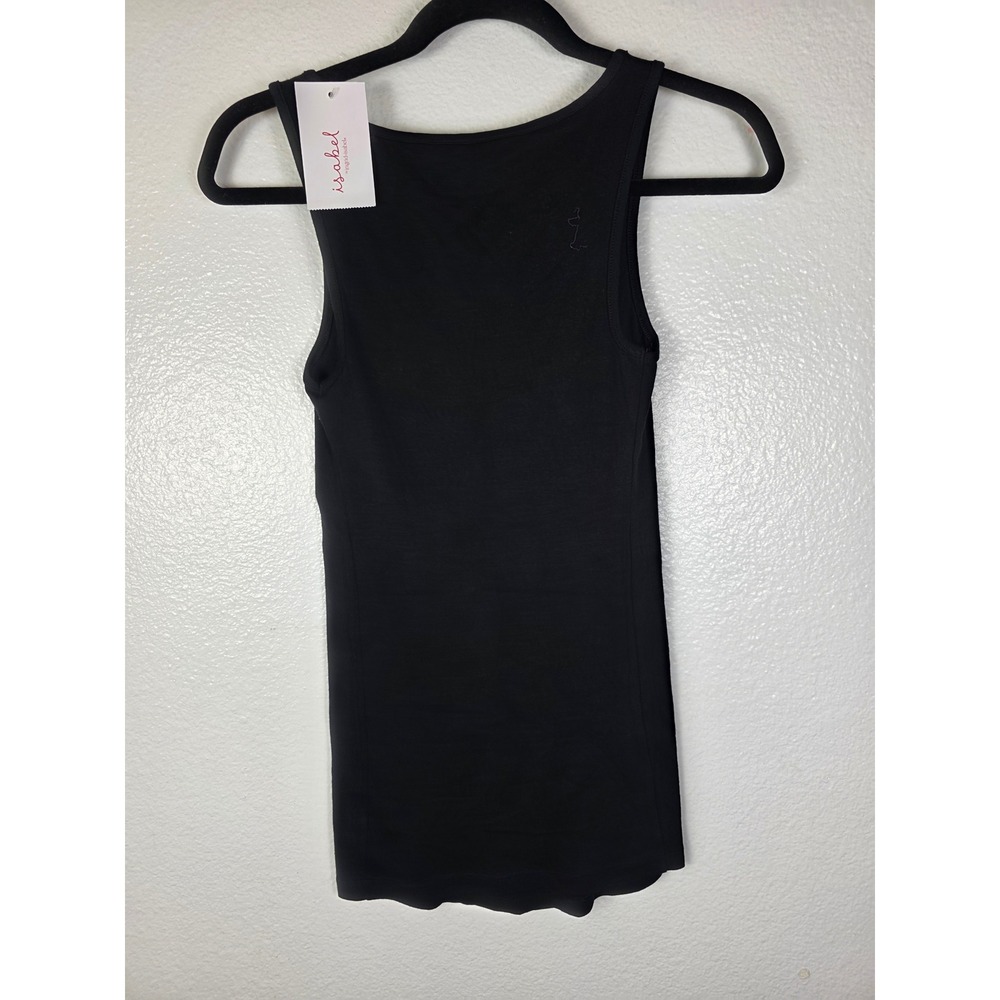 Isabel by Ingrid & Isabel Maternity Rib Tank Top Black Small Scoop Neck - Picture 2 of 7